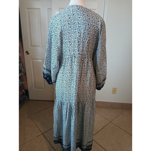 Miss June Paris Women’s Tassel Maxi Dress Floral Peasant Style One Size Bohemian - Picture 3 of 16